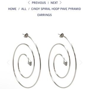 nOIr jewelry of NYC Cindy spiral  hoop pave pyramid earrings NWT